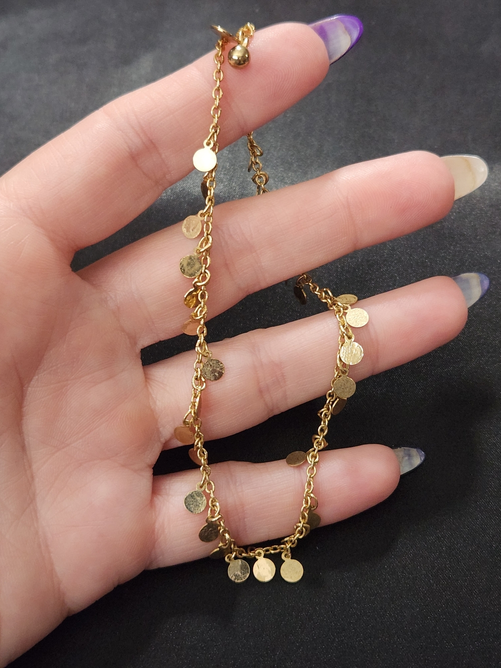 Panama Jack Gold Disc Charm Anklet - Picture 3 of 3